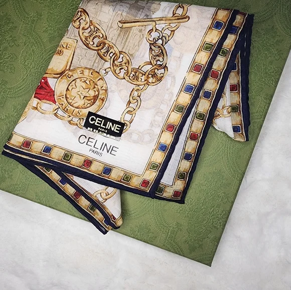 CELINE Bandana Handkerchief Neckerchief Neckwear  Classic Design - Picture 2 of 4